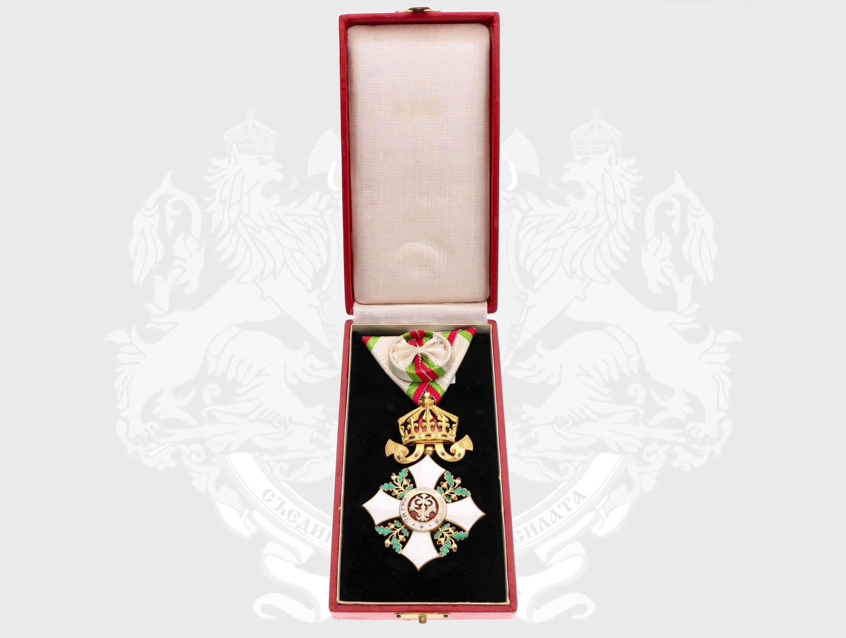 Královský řád za občanské zásluhy, důstojník (IV. třída), pozlacený bronz, smalty, původní etue