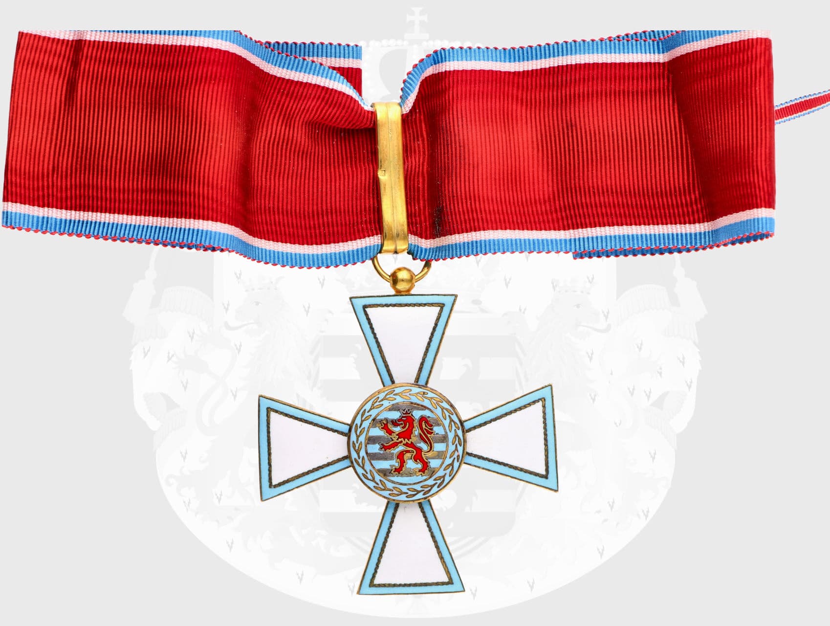 Řád za zásluhy velkovévodství Lucemburska, komtur, na závěsu výrobní nebo puncovní značka