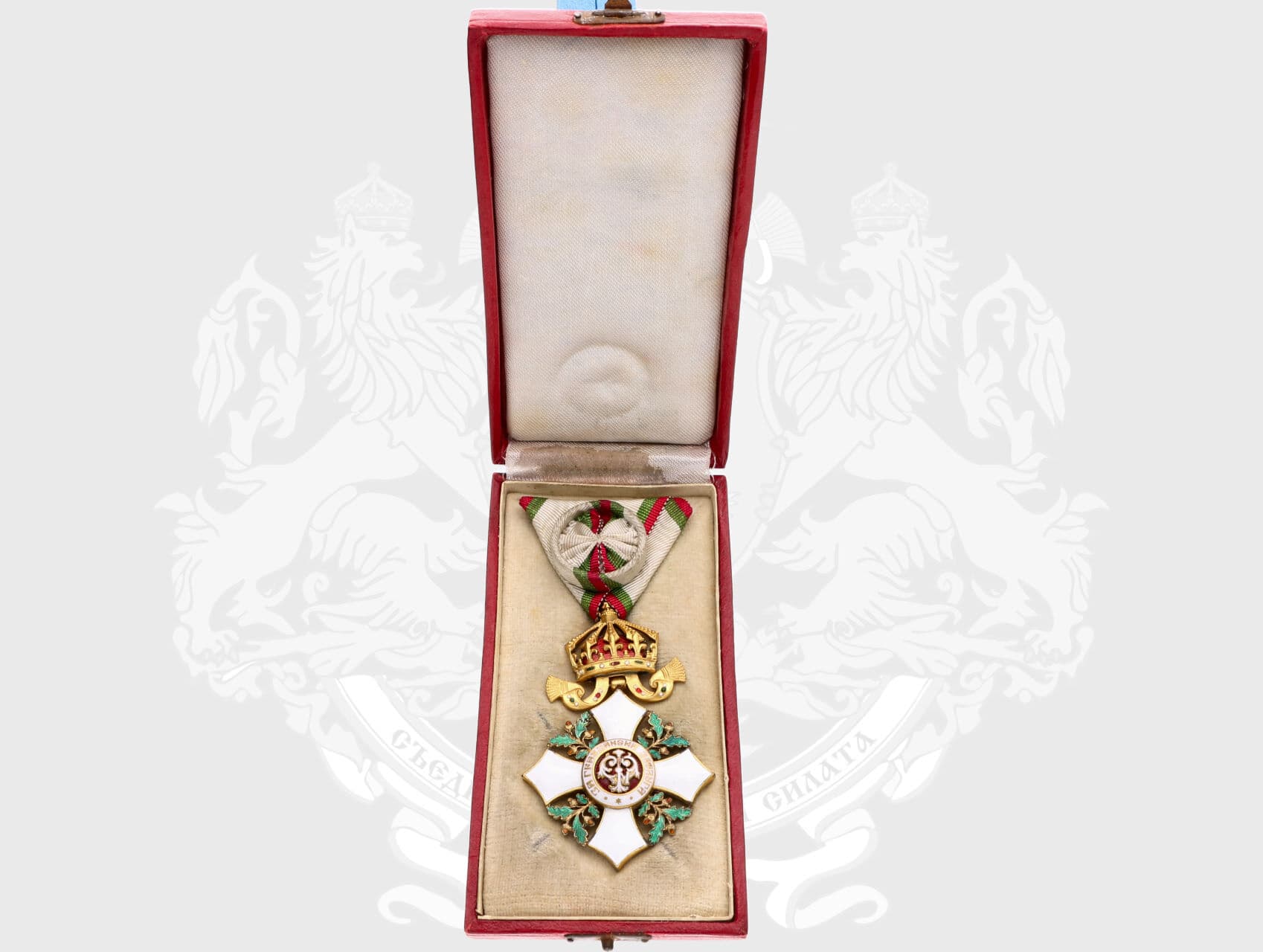 Královský řád za občanské zásluhy, důstojník (IV. třída), pozlacený bronz, smalty, původní etue