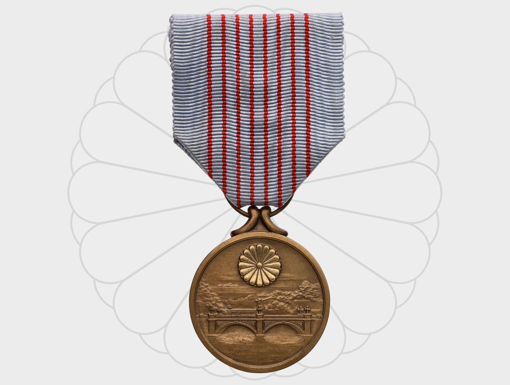 Pamětní medaile k 2600. výročí národa, původní stuha..