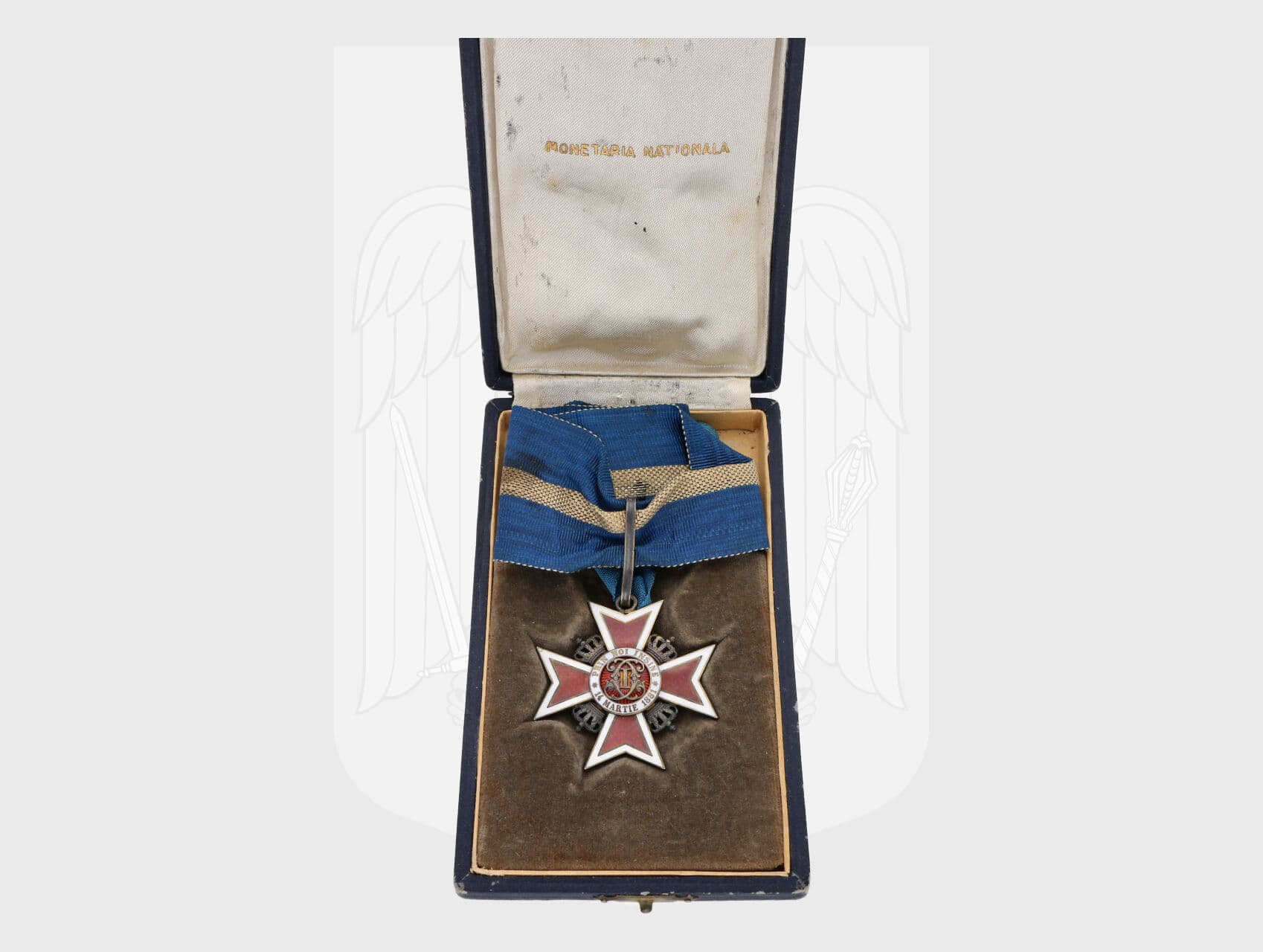 Řád Rumunské koruny, komandér, civilní skupina. typ IIa 1932-1947, originální etue