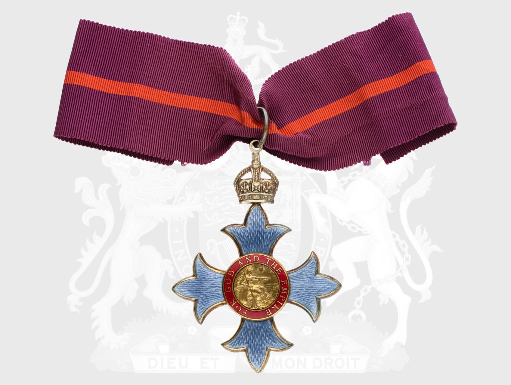 Řád Britského impéria, komandér, vydání 1917 - 1936, na vojenské stuze , pozlacené stříbro, neznačeno