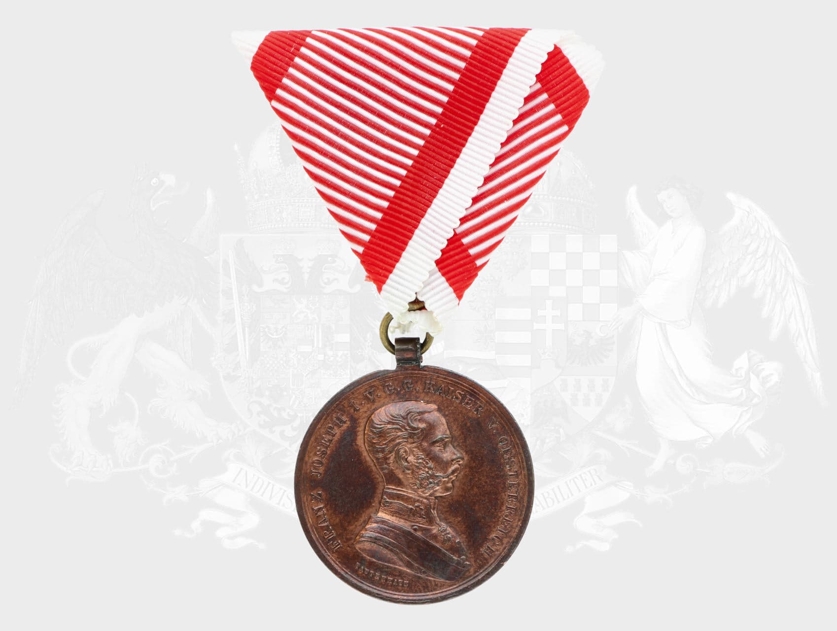 Bronzová medaile za statečnost, 8. vydání 1914-1917 F.J.I., nová vojenská stuha