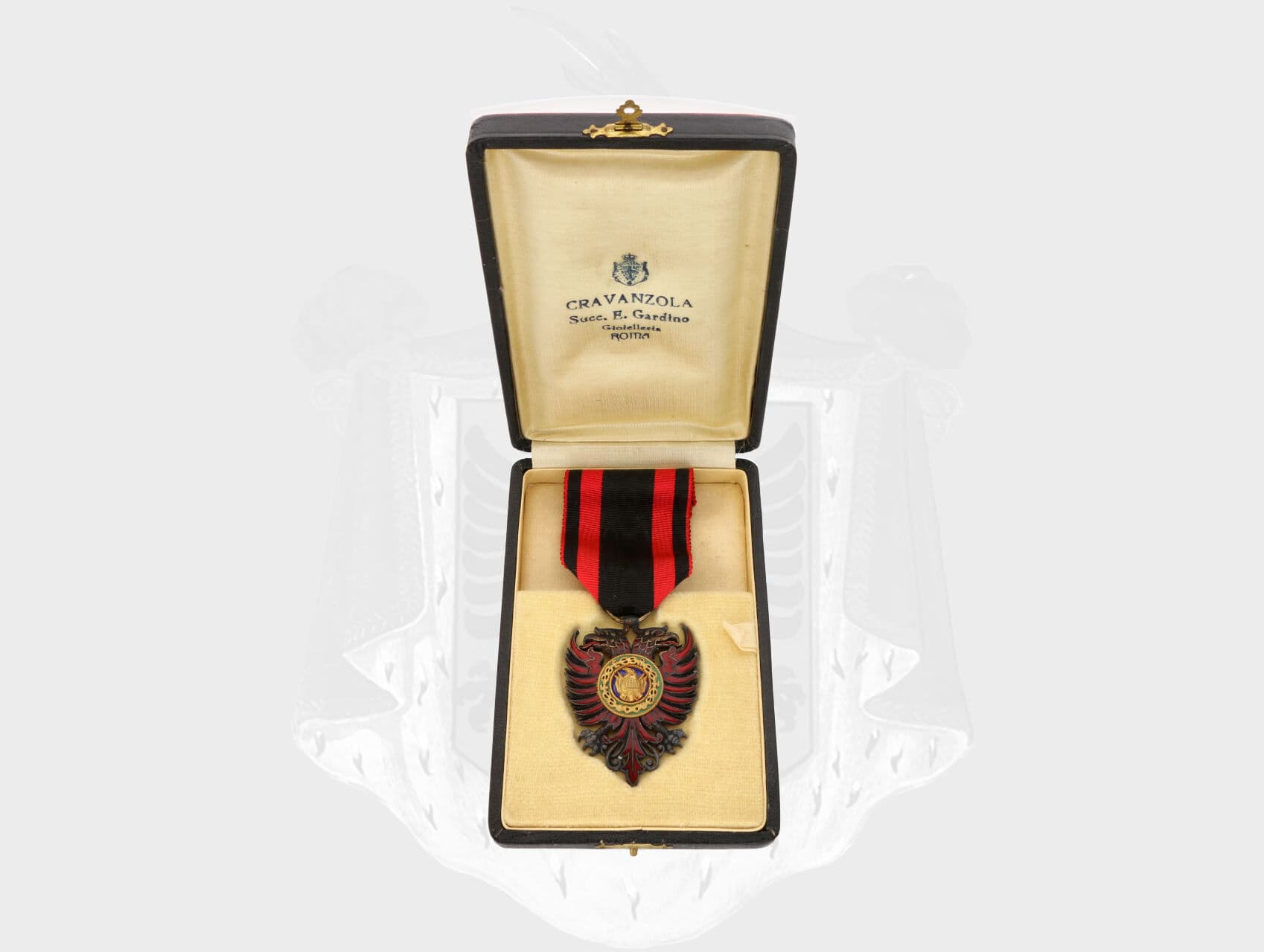 Řád Scanderbega, rytíř, období 1940-1944, stříbro, smalty, originální etue
