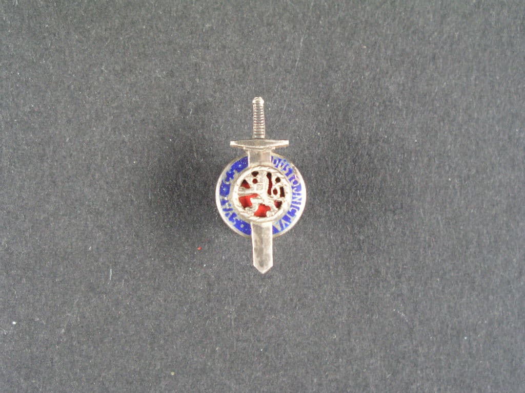 Miniatura odznaku ČS. důstojnictva na šroub, Ag, výrobce I.B.Pichl Praha