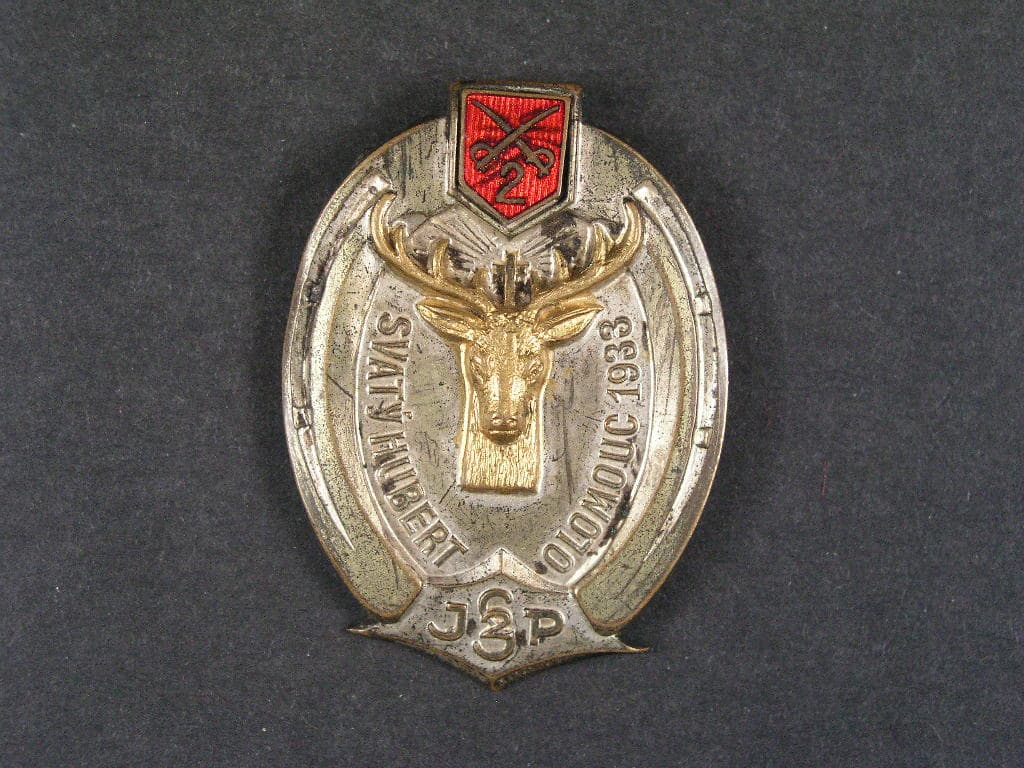 Odznak svatý Hubertus Olomouc 1933 2. jízdní pluk sibiřský