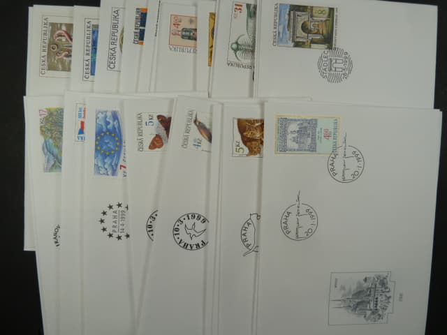kompletní ročník obálek FDC 1999, kat. číslo 204 - 240, celkem 34 ks