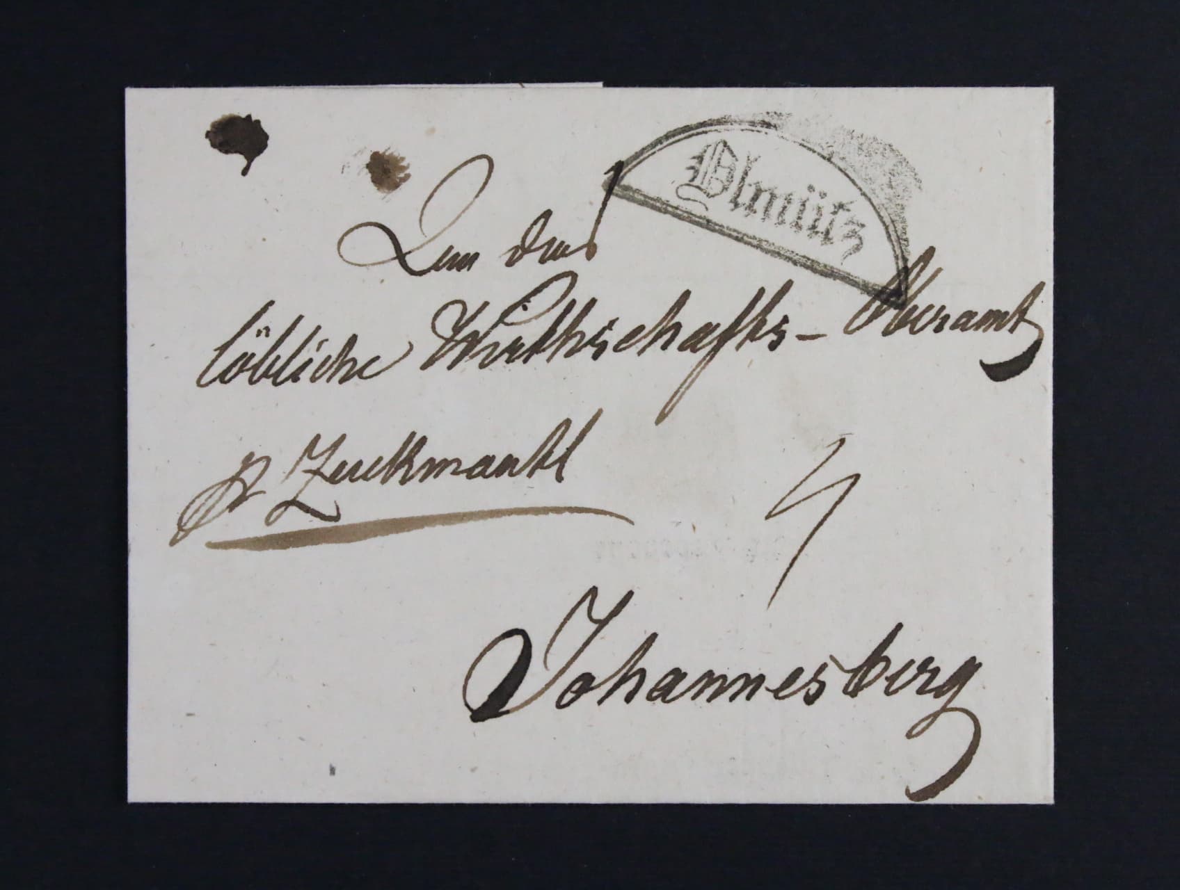 skl. dopis malého formátu z r. 1834 s ozdobným raz. OLMÜTZ, dekorativní, dobrá kvalita