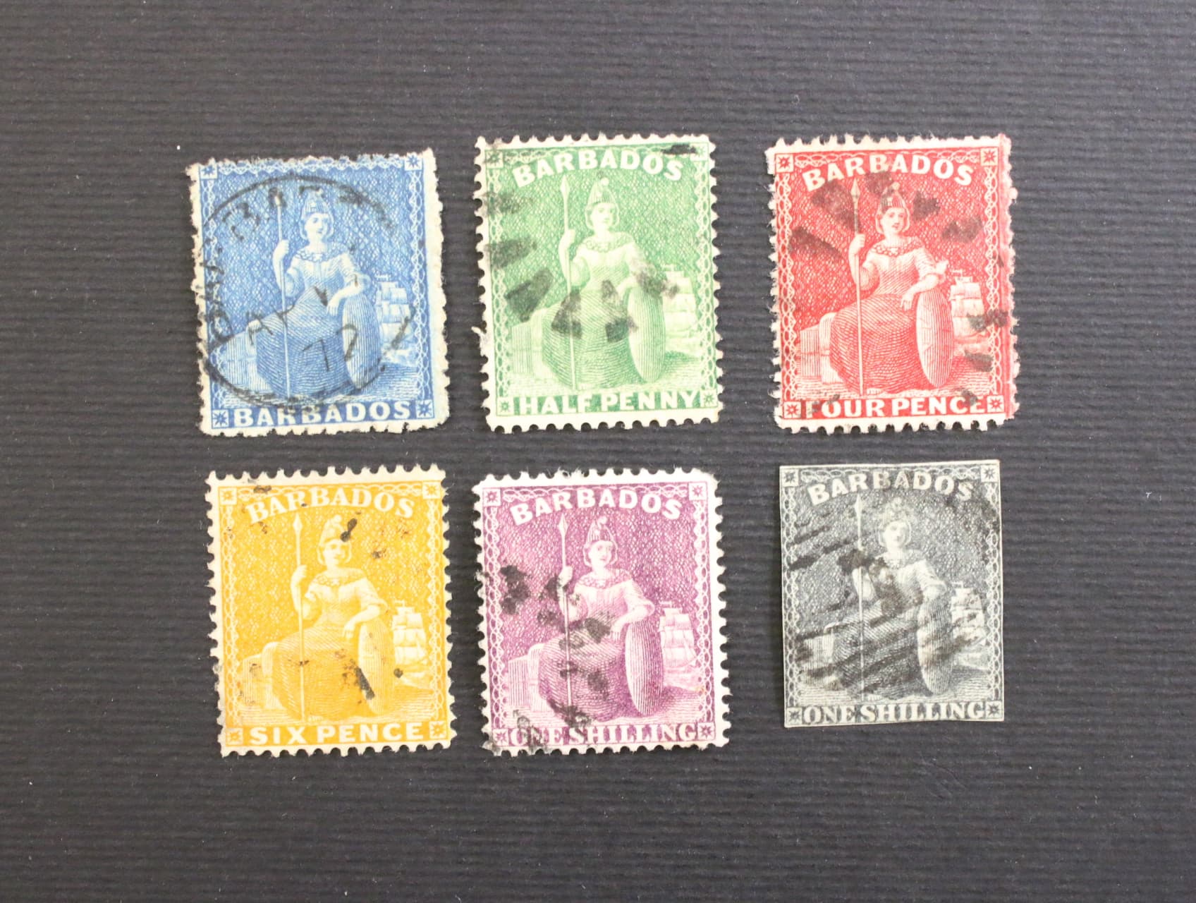 Barbados - sestava 6 ks zn. Mi. č. 6,16,19,28,30,