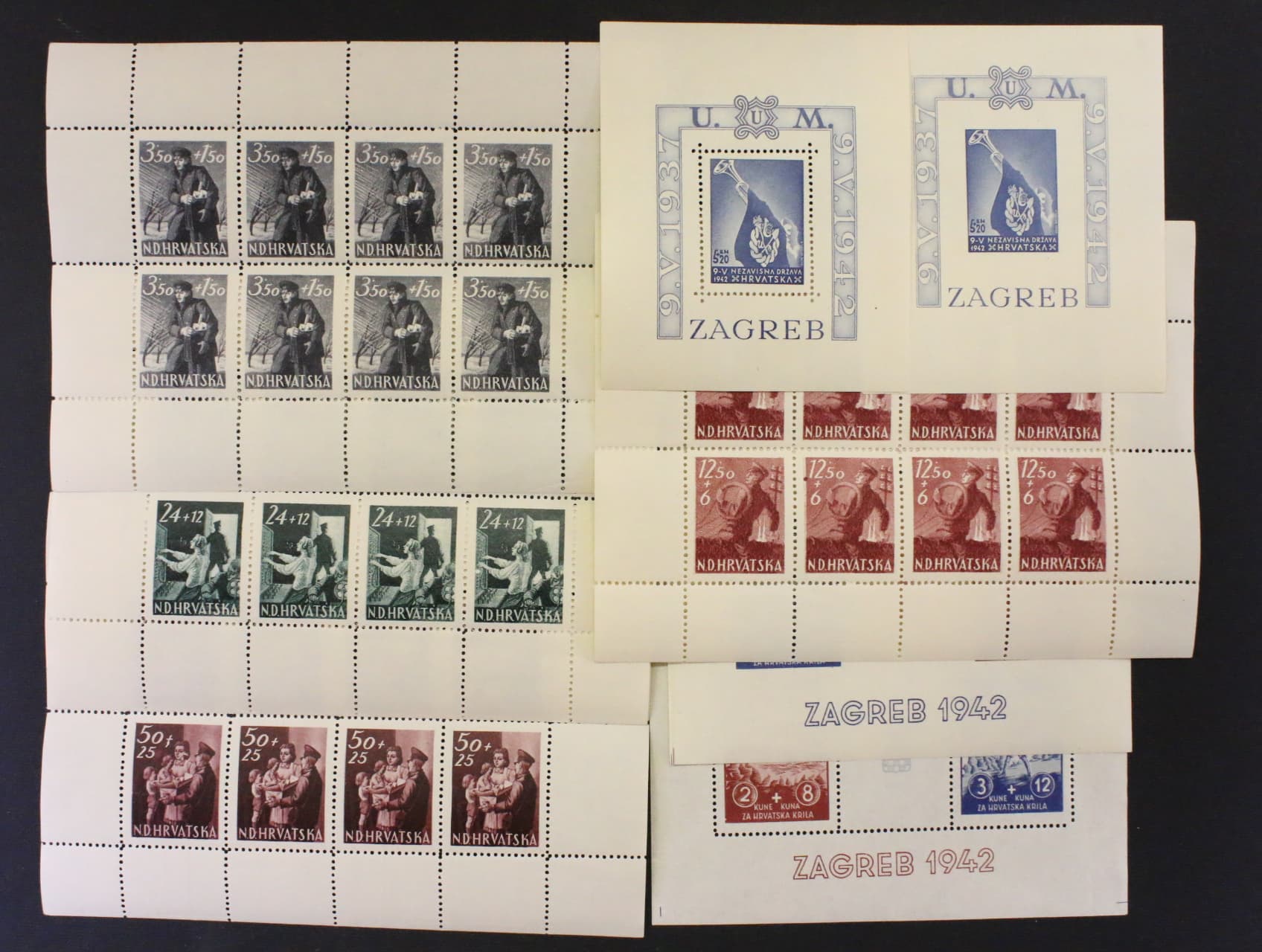 Bl. Mi. 1 A + B, Bl. Mi. 3 A + B, zn. Mi. č. 173 - 6 v TL, cca 200 EUR