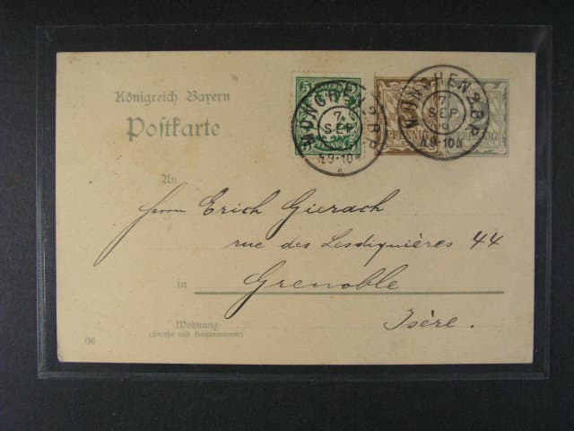 Bavorsko - celina Mi. P č. 78/04 dofrank. do Grenoblu s pod. raz. MÜNCHEN 2.B.P. 7.SEP.06 + přích. raz., dobrá kvalita