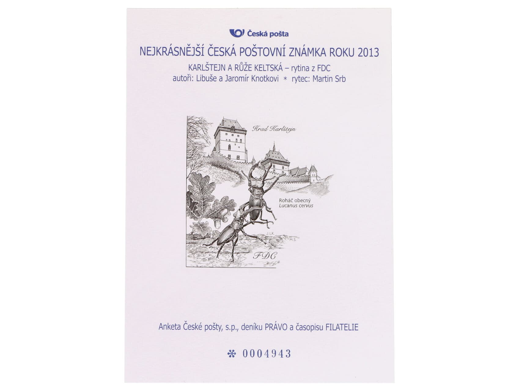 AČP 20 - List s otiskem rytiny FDC zn. 776