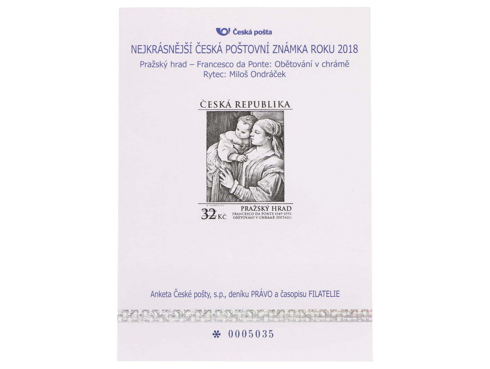 AČP 25 - List s otiskem rytiny zn. 980