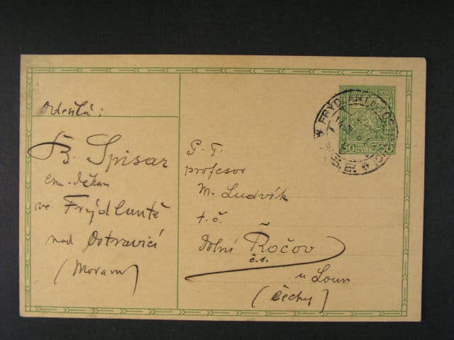 CDV č. 37a světlezelená, pod. raz. FRÝDLANT NAD OSTRAVICÍ