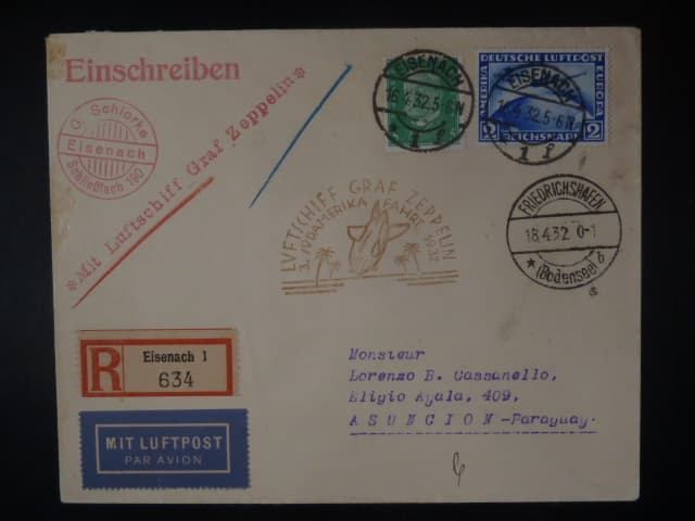 Zeppelinova letecká pošta 1932 - dopis "LUFTSCHIFF GRAF ZEPPELIN 3.SÜDAMERIKA FAHRT 1932"