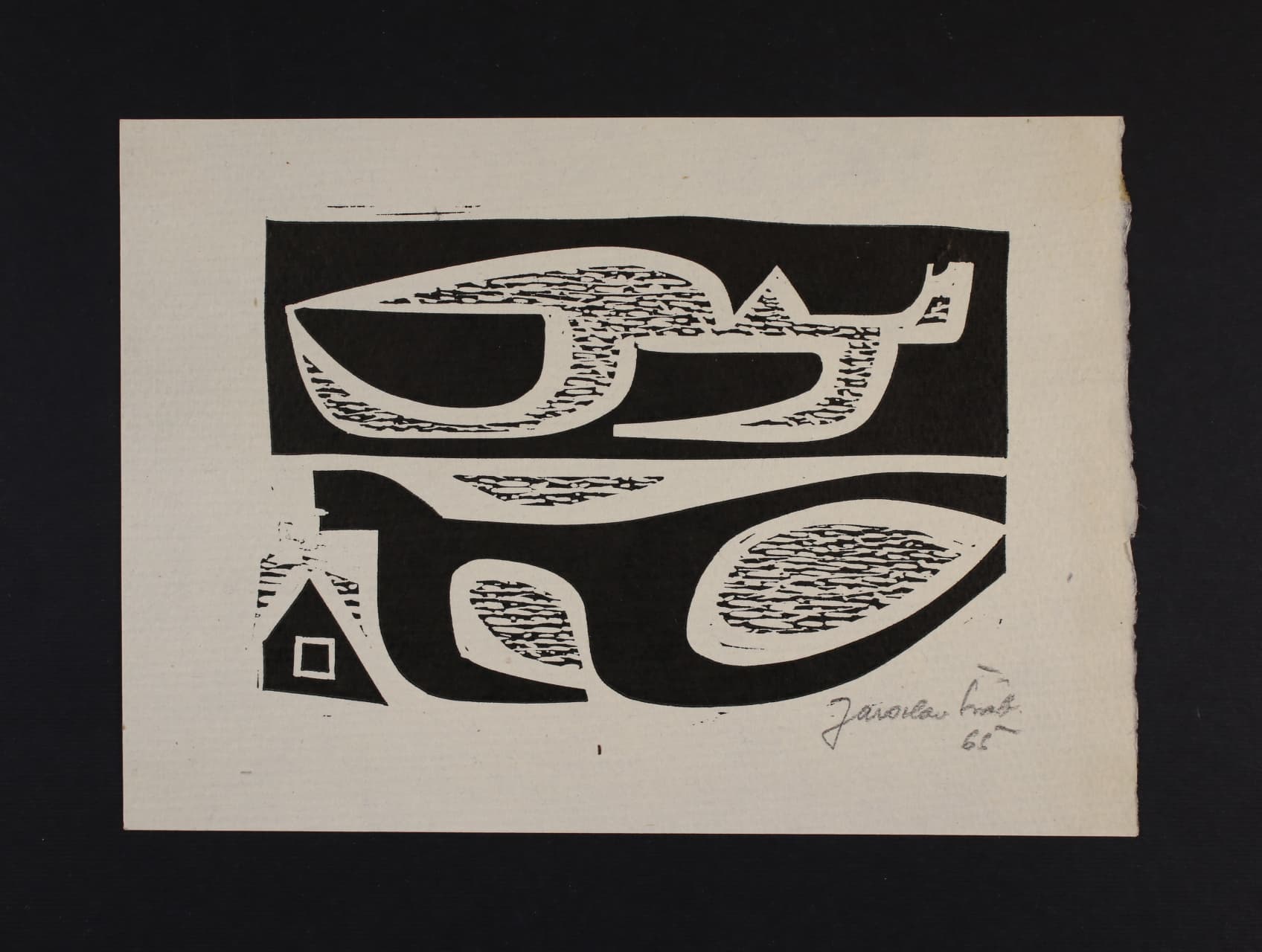 Šváb Jaroslav - grafický list o rozm. 135 x 190 mm z r. 1965 signovaný autorem