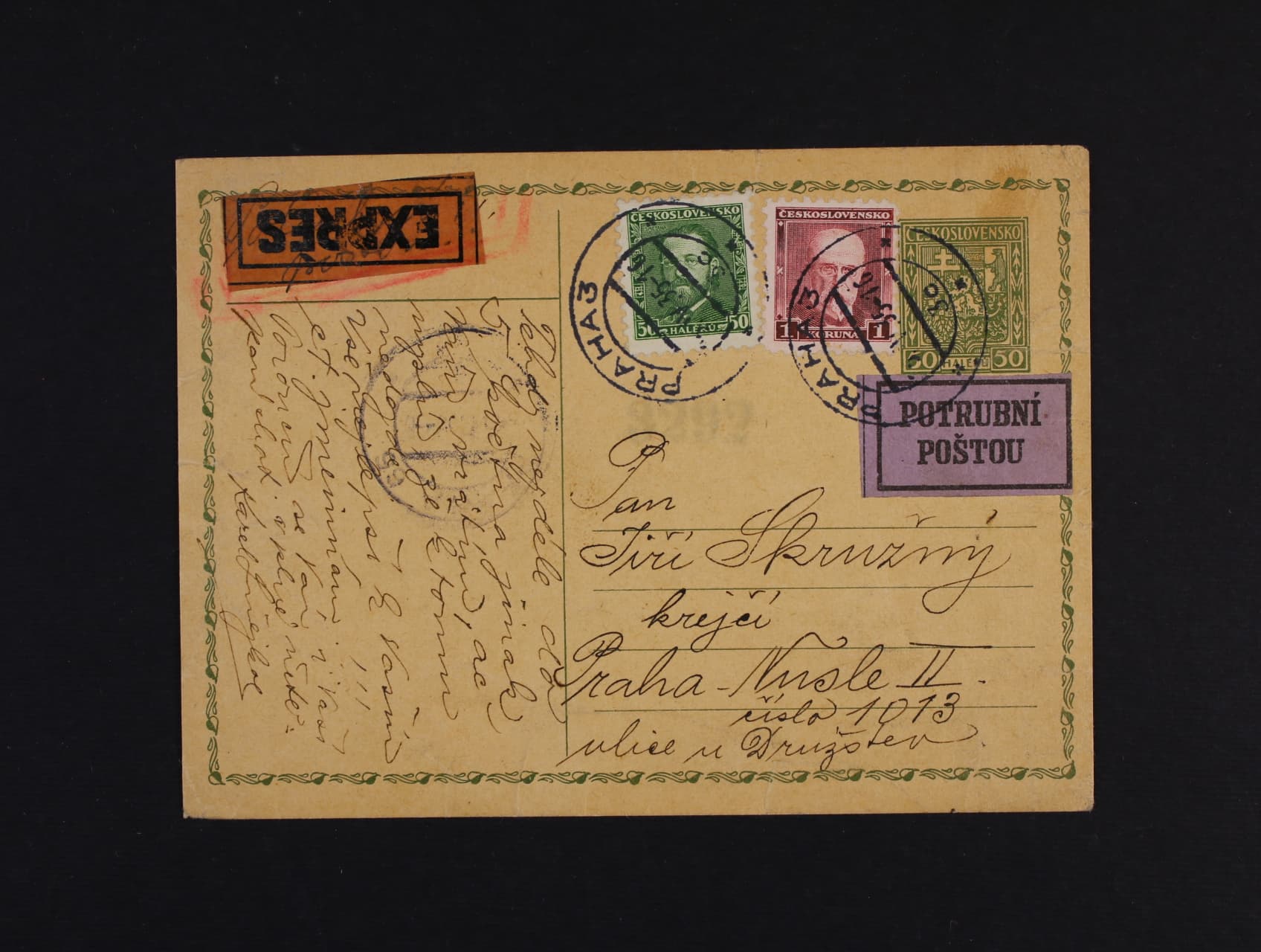 CDV č. 42 dofrank., přepr. EXPRES potrubní poštou