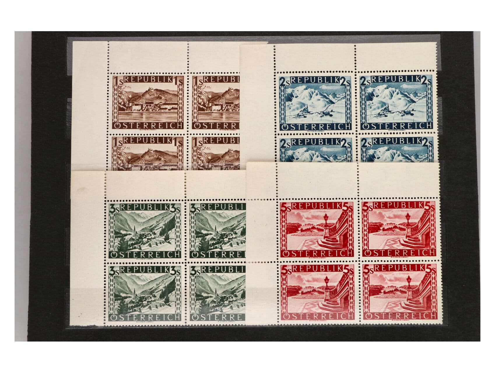 Zn. Mi. č. 767 - 770 II., pravé horní 4bloky