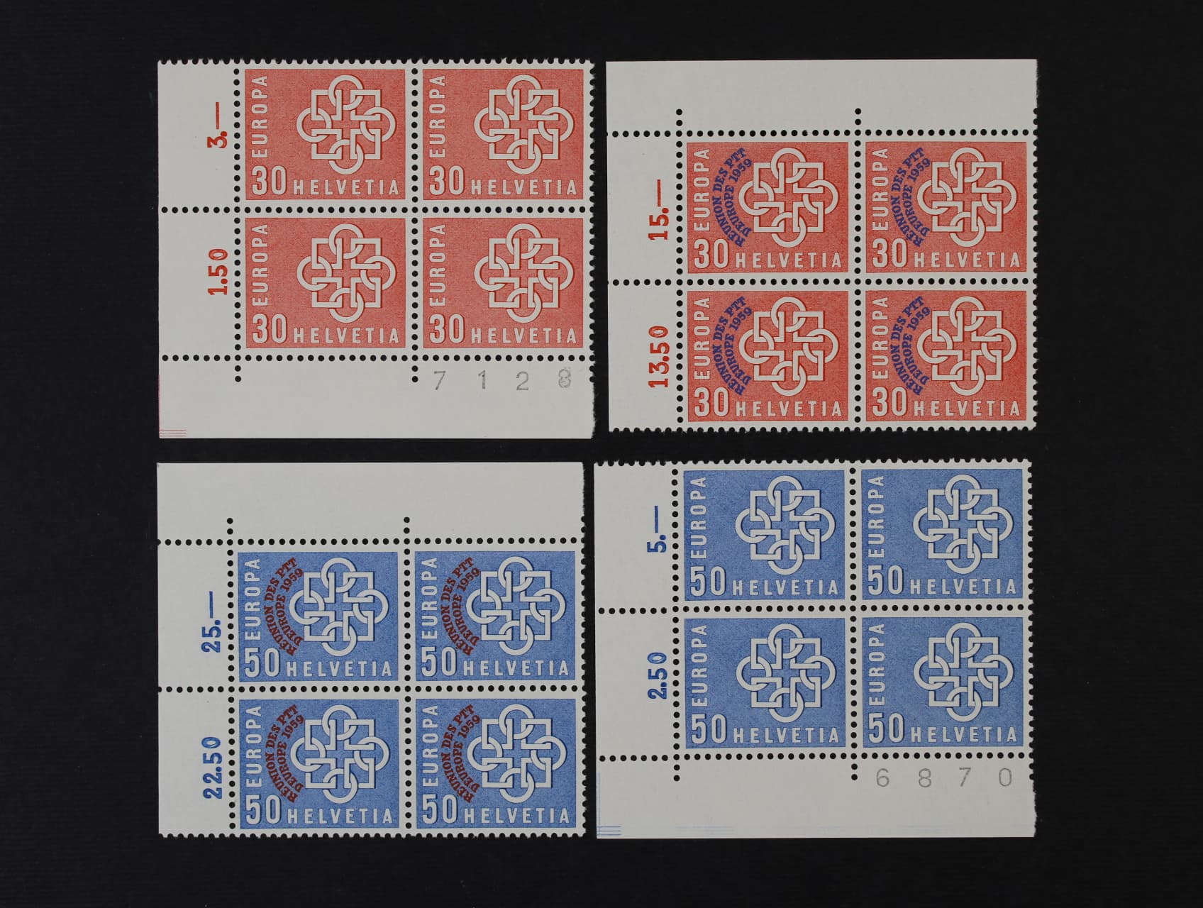 zn. Mi. č. 679 - 82 - rohové čtyřbloky, cca 200 EUR