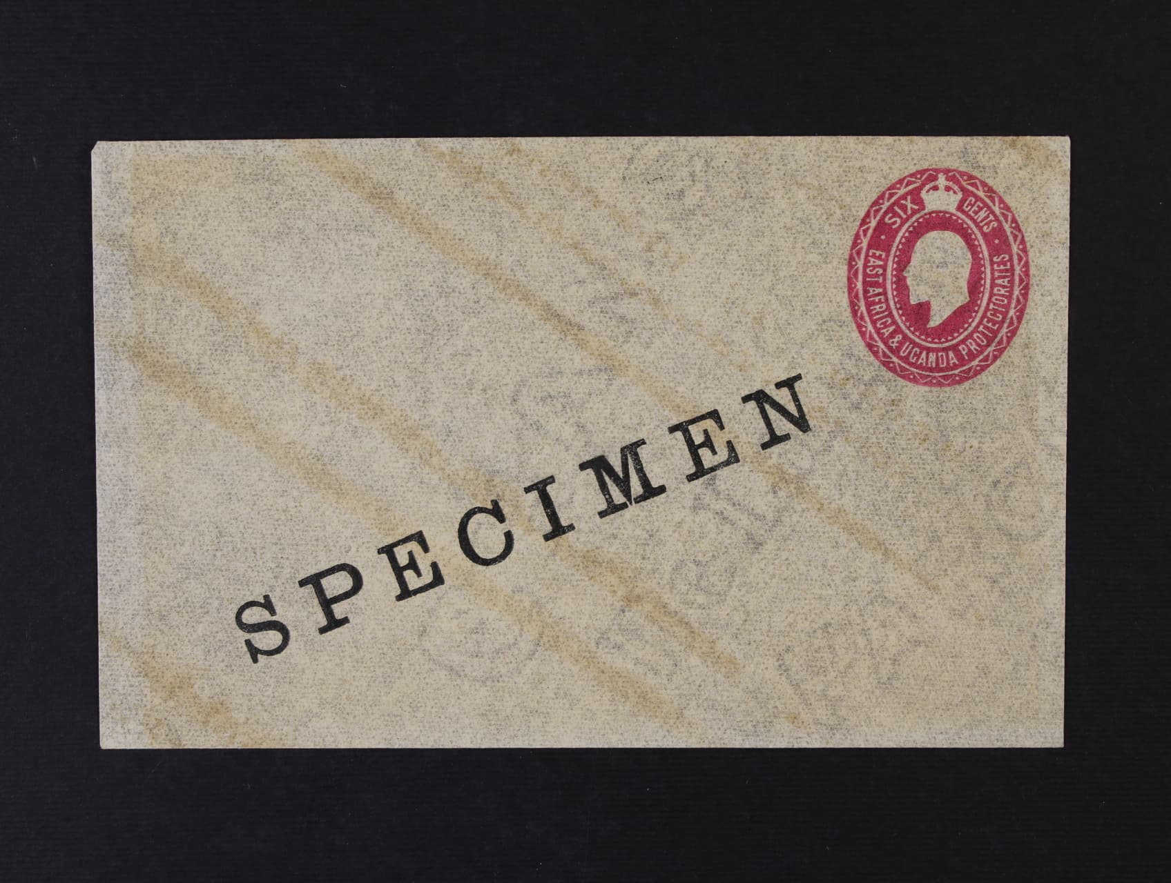 East Africa & Uganda Protectorates - celinová obálka s natištěnou zn. 6c a přetiskem SPECIMEN, zajímavé, vzácné