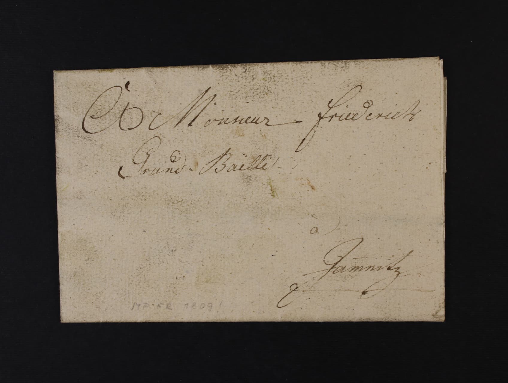skl. vojenský dopis z 15.9.1809 (2. tažení Napoleona na Vídeň) do ležení "Jamnitz" (Jemnice), na zadní str. neporušená pečeť, velmi zajímavé, vzácné