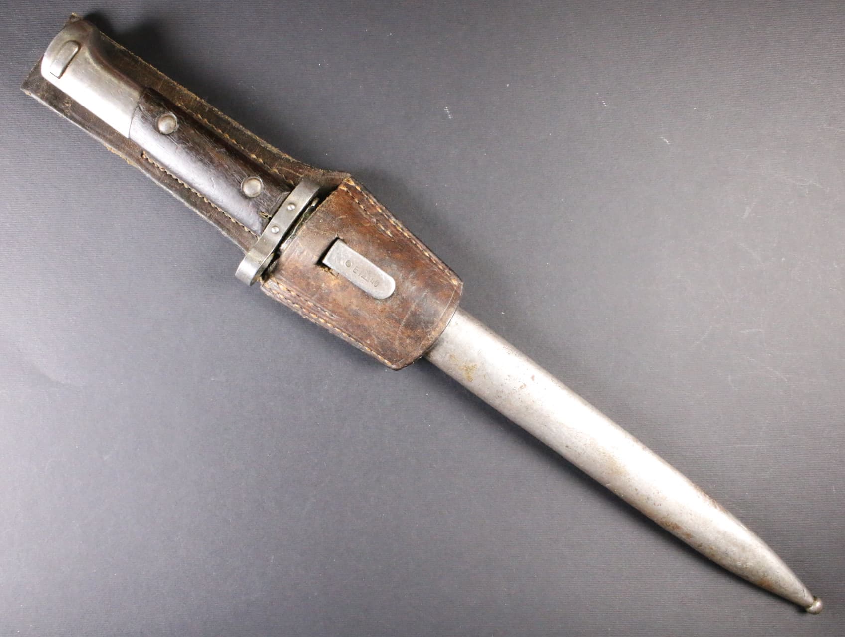 Bodák pro pušku Mauser vz. 1924, značený ČSZ P s přejímací značkou pro Slovenskou armádu 1940, pochva závěs