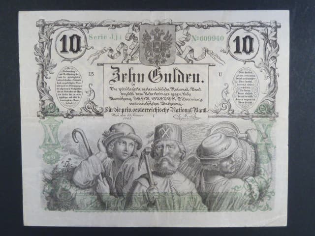 10 Gulden 15.1.1863 Serie Jji