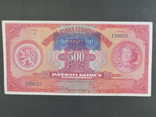 500 Ks 1929/1939 s přetiskem série G