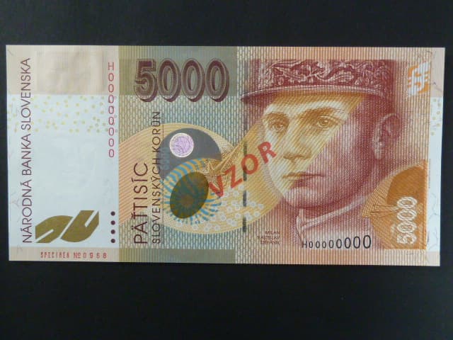 anulát - 5000 Sk 17.11.2003 série H 00000000, číslo 0968 s přetiskem VZOR, Baj. SK 14b, Pi. 43s