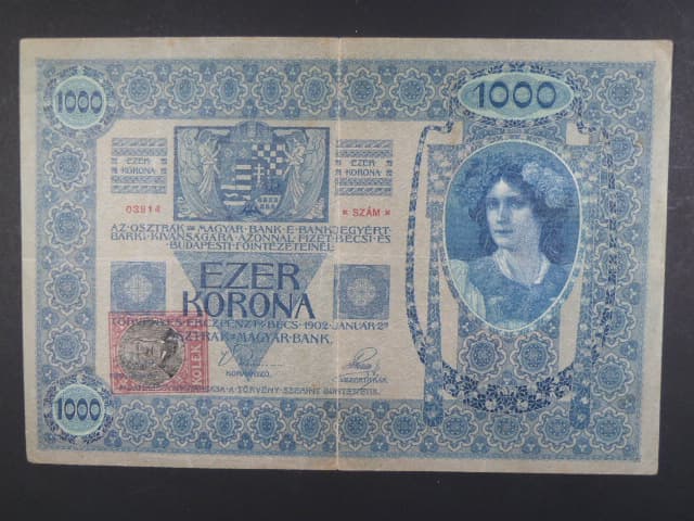 1000 K 1902 série 1220, kolkovaná , typ A2, šedý podtisk