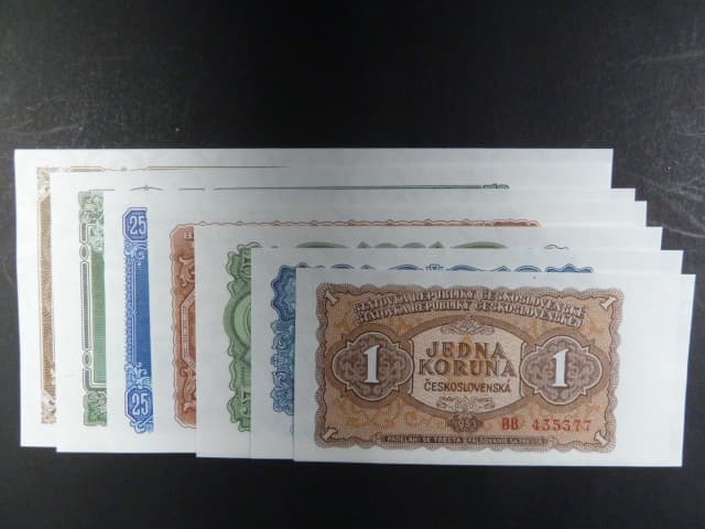 1, 3, 5, 10, 25, 50 a 100 Kčs 1953, Tiskárna Goznak Moskva