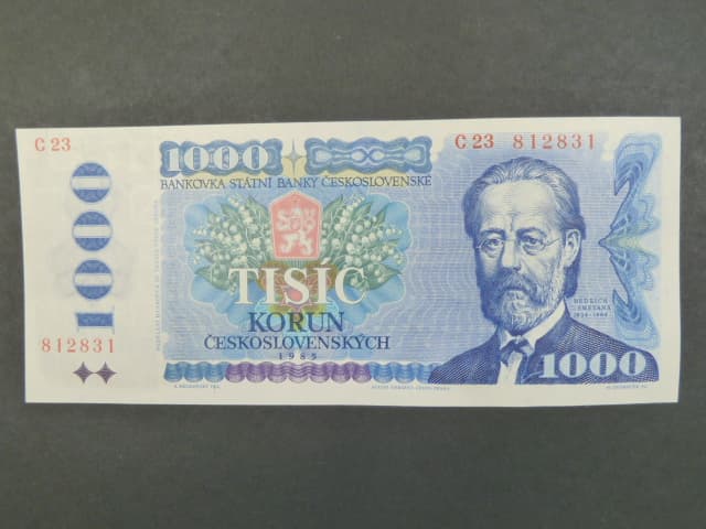 1000 Kčs 1985 série C 23, sériové čísla blíž u sebe