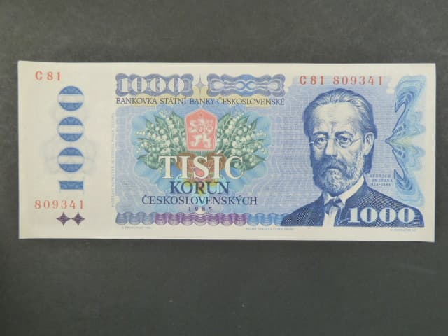 1000 Kčs 1985 série C 81, sériové čísla dál od sebe
