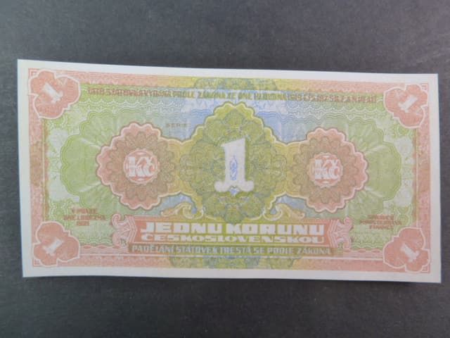 1 Kč 1919, návrh, jednostranná, pestrobarevná