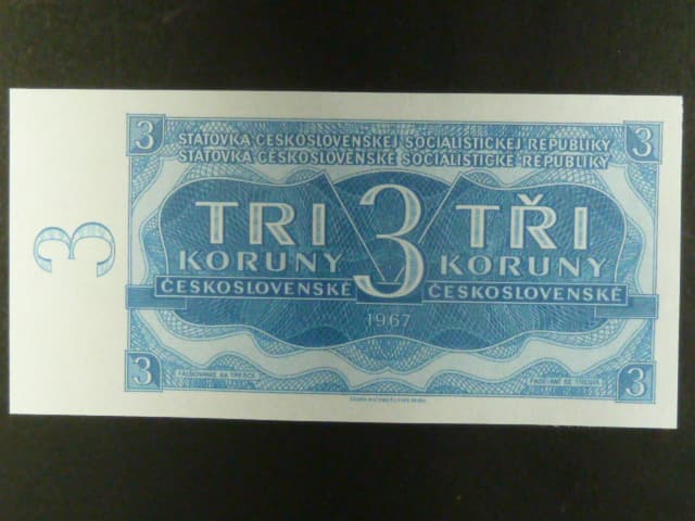 3 Kčs 1967, nevydaná, oboustranná