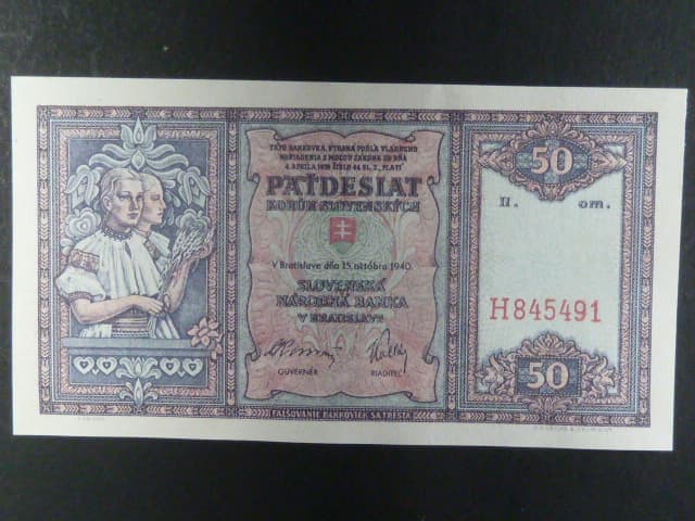 Slovensko, 50 Ks 1940 II.vydání, nevydaná, oboustranná
