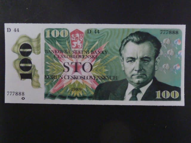100 Kčs 1989, návrh, jednostranná