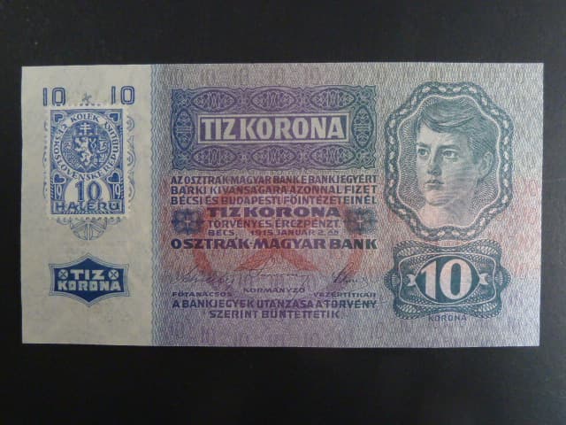 10 K 1915, kolkovaná - zoubkovaný kolek, bezvadná kvalita