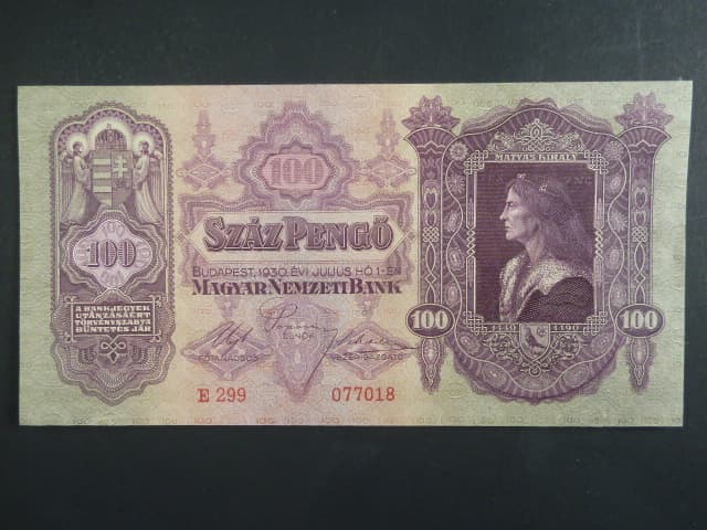 Maďarsko, 100 Pengö 1930 série E 299