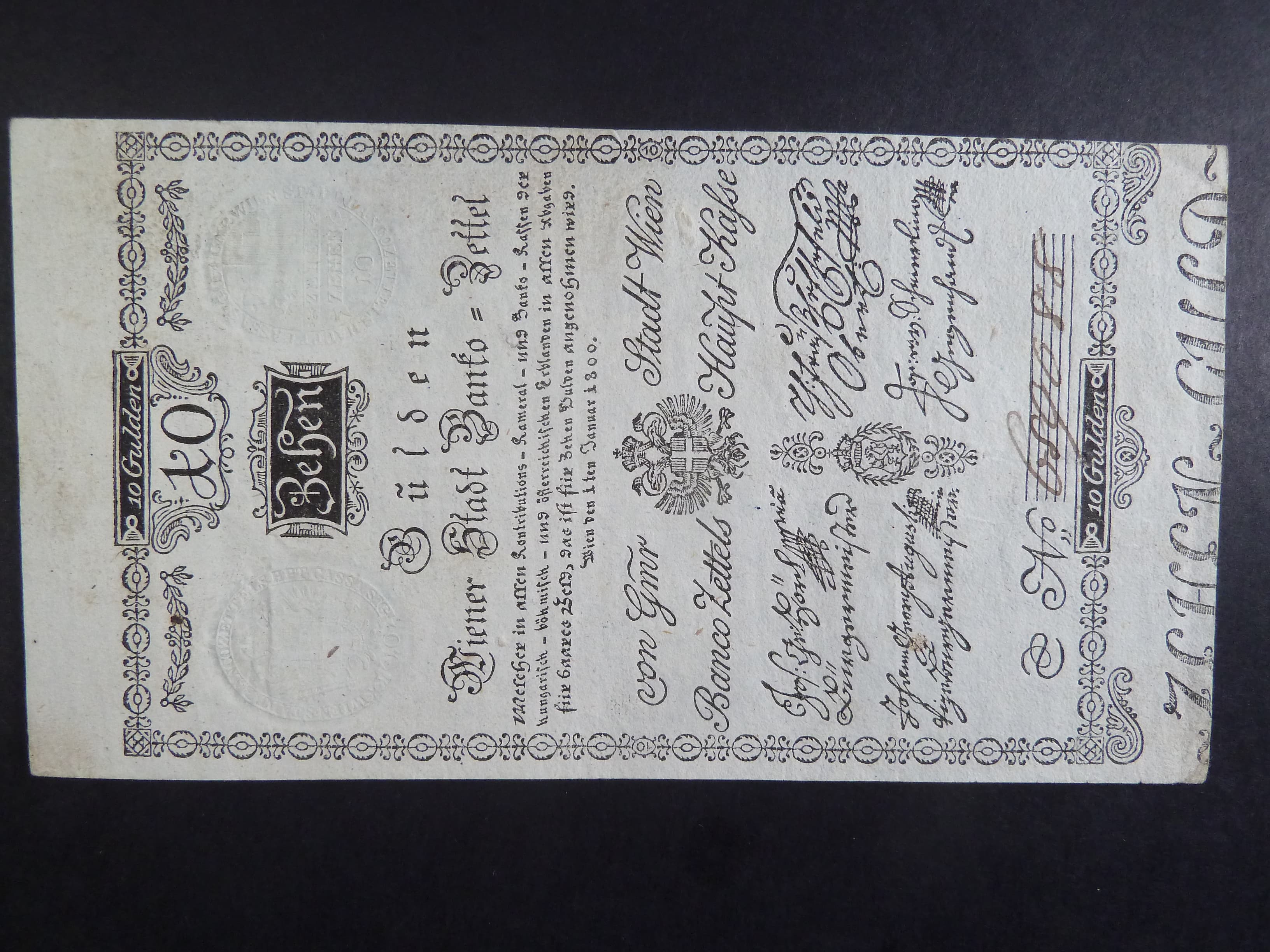 10 Gulden 1.1.1800, Ri. 33, Pi. A32