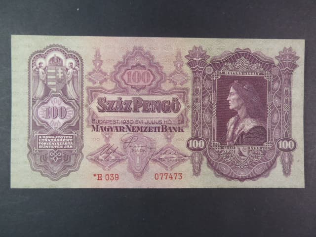 Maďarsko, 100 Pengö 1930 série E* 018 Szálasiho vydání
