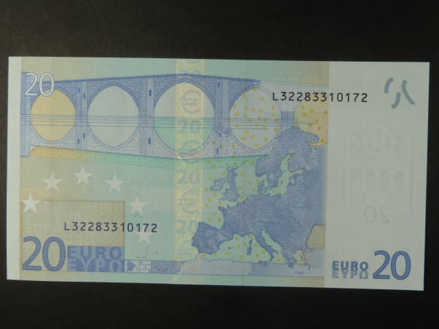 20 Euro 2002 s.L, Finsko, podpis Jeana-Clauda Tricheta, G011 tiskárna Koninklijke Joh. Enschedé, Holandsko