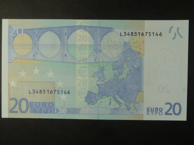 20 Euro 2002 s.L, Finsko, podpis Jeana-Clauda Tricheta, G014 tiskárna Koninklijke Joh. Enschedé, Holandsko