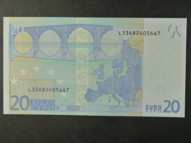 20 Euro 2002 s.L, Finsko, podpis Jeana-Clauda Tricheta, G015 tiskárna Koninklijke Joh. Enschedé, Holandsko