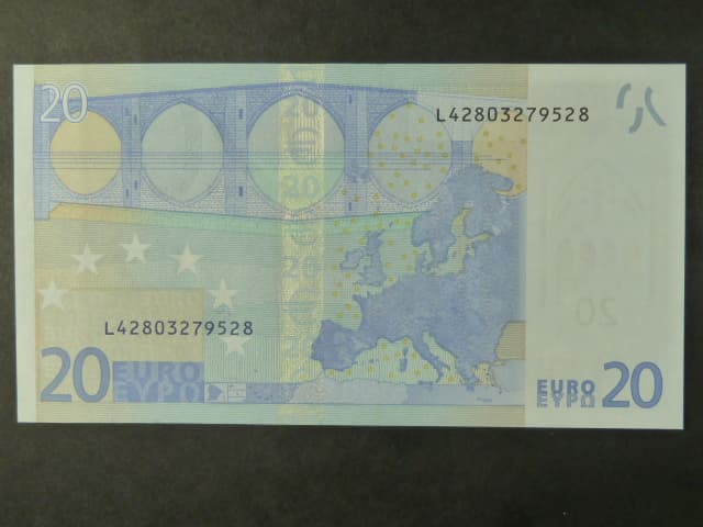 20 Euro 2002 s.L, Finsko, podpis Jeana-Clauda Tricheta, R026 tiskárna Bundesdruckerei, Německo