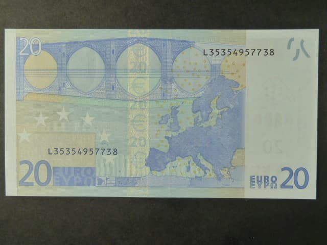 20 Euro 2002 s.L, Finsko, podpis Jeana-Clauda Tricheta, R027 tiskárna Bundesdruckerei, Německo