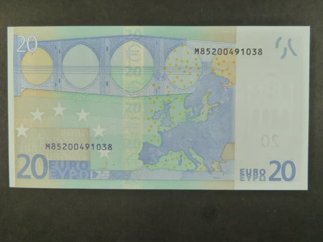 20 Euro 2002 s.M, Portugalsko, podpis Jeana-Clauda Tricheta, U019 tiskárna Valora - Banco de Portugalsko, Portugalsko