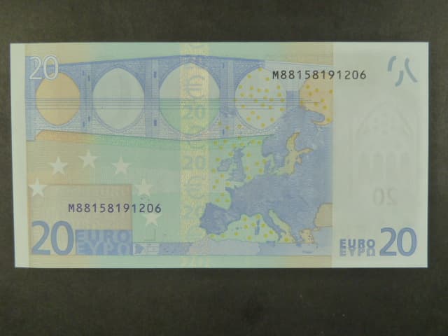 20 Euro 2002 s.M, Portugalsko, podpis Jeana-Clauda Tricheta, U022 tiskárna Valora - Banco de Portugalsko, Portugalsko