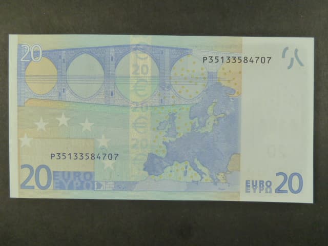 20 Euro 2002 s.P, Holandsko, podpis Mario Draghi, R023 tiskárna Bundesdruckerei, Německo