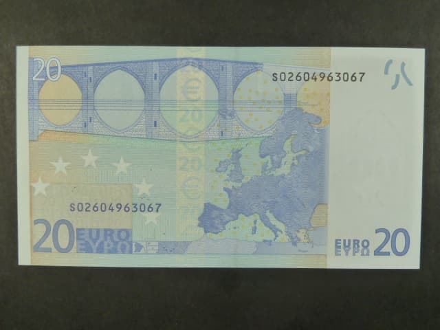 20 Euro 2002 s.S, Itálie, podpis Willema F. Duisenberga, J002 tiskárna Istituto Poligrafico e Zecca dello Stato, Itálie
